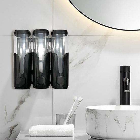 Dispensator Săpun Montat pe Perete Organizator Baie Șampon Balsam Gel de Duș Economisire Spațiu Pompa cu Buton Dispensator Lichid