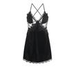 Women's Plus Size Velvet Push Up Padded Cami Sleep Dress with Robe Lounge Set