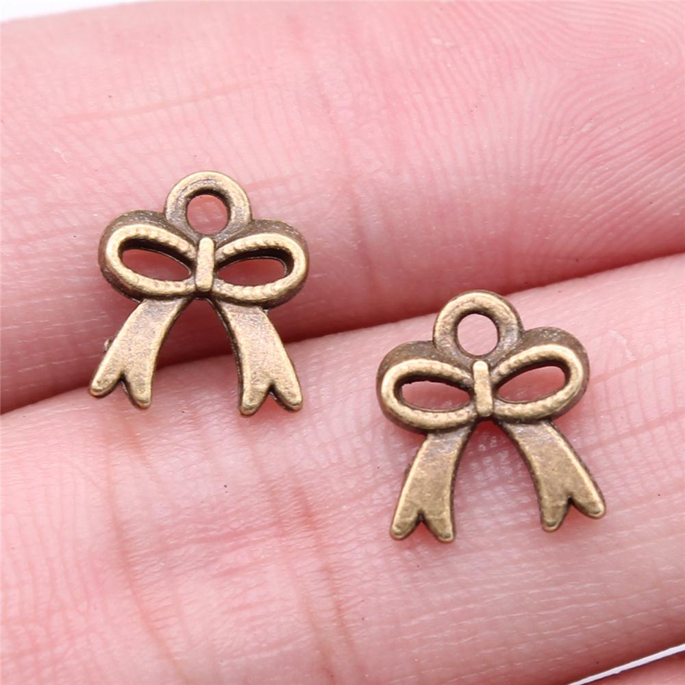 20pcs Bow Tie Connector Zinc Alloy Charm DIY Necklace Making Findings Handmade Tibetan Jewelry