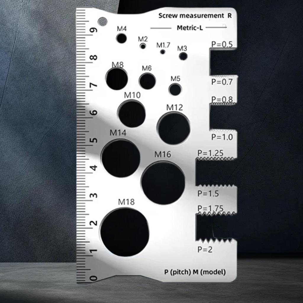 410 stainless steel Bolt Thread Checker Measurement Tool for Screw Anti-Slip Portable Measuring Gauge Tool for Nut Bolt