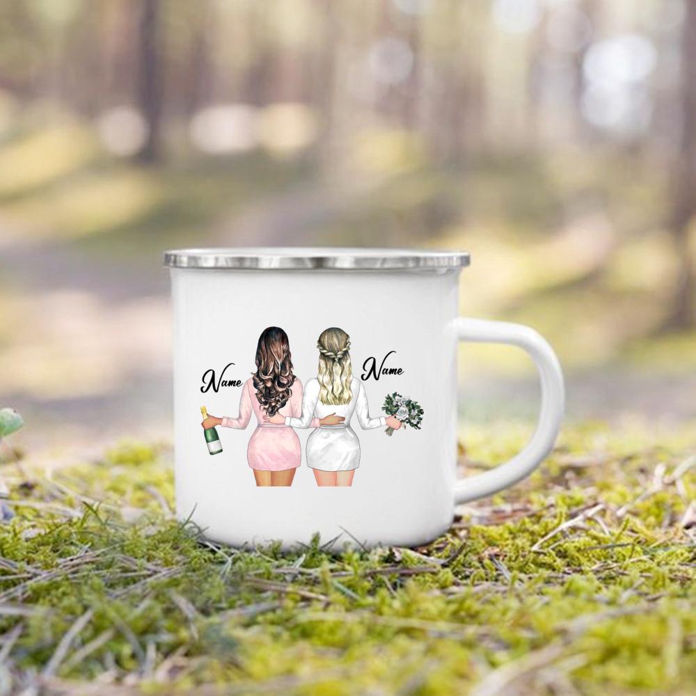 Personalized Enamel Mug Custom Name Tea Coffee Wine Mugs Bride Bridesmaid Cup Engagement Wedding Party Gifts for Maid of Honor