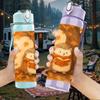 1PC Squirrel Autumn Fall Scene Print 750ml Color Plastic Sports Water Bottle Leakproof Flip Straw Lid Suitable for Sports Office Home Use