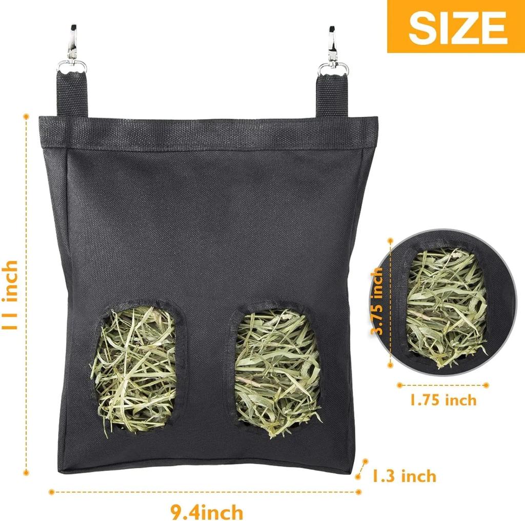 Hay Feeder Bag Hanging Pouch Feeder Holder Feeding Dispenser Container for Rabbit Guinea Pig Small Animals Pet Cage Accessories