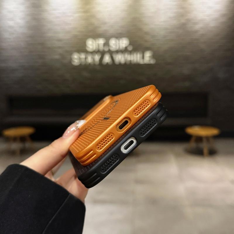 Luxury AG Frosted Heat Dissipation ForMagsafe Case ForiPhone 17 16 15 14 13 12 Plus Pro Max Large Window Cooling Magnet Cover