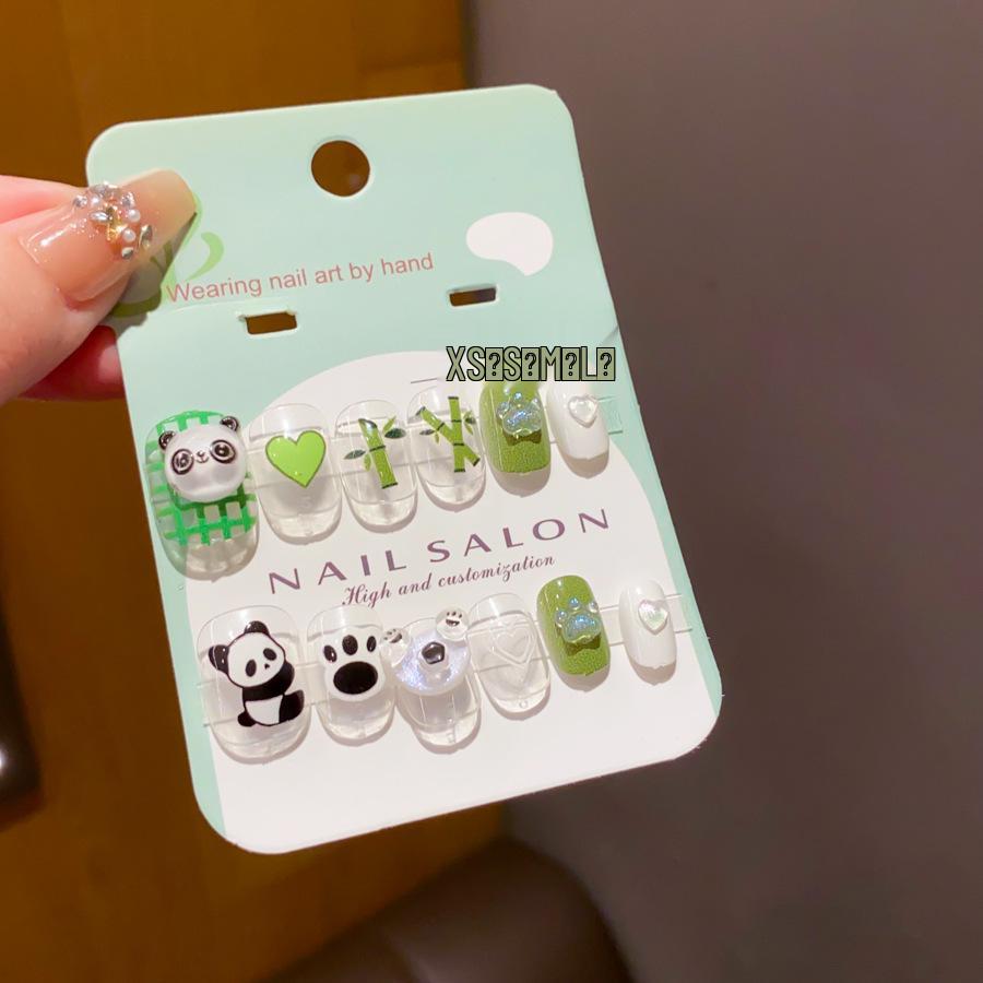 

Дитячі довгі наклейки для нігтів, які можна носити, з желеподібним клеєм - Милі, свіжі та знімні наклейки для нігтів для дівчаток