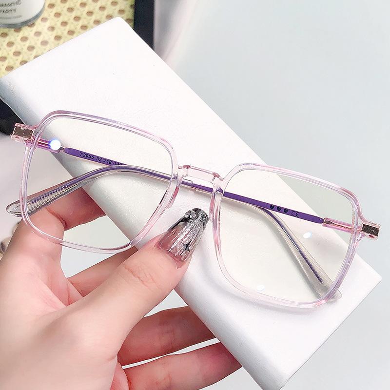 Photochromic Anti Radiation large frame Glasses Shades Transition Eyeglasses Korean Replaceable Lens women resistant Glare flat mirrors Eyewear