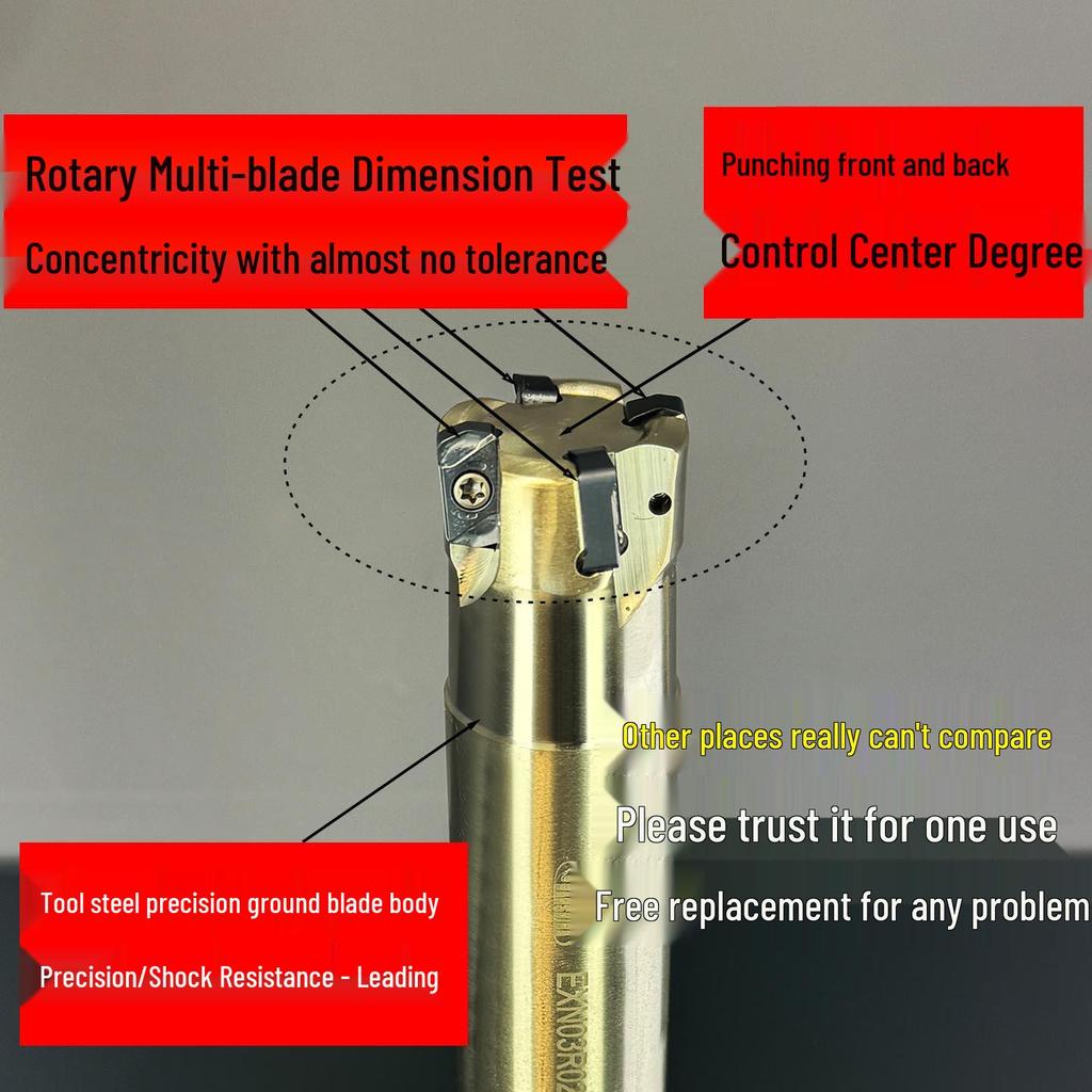 Shock-Resistant Fast Feed Milling Cutter Holder with Double-Sided Exn03R Toshiba lnmu0303 Insert for 4NTE90 Roughing.