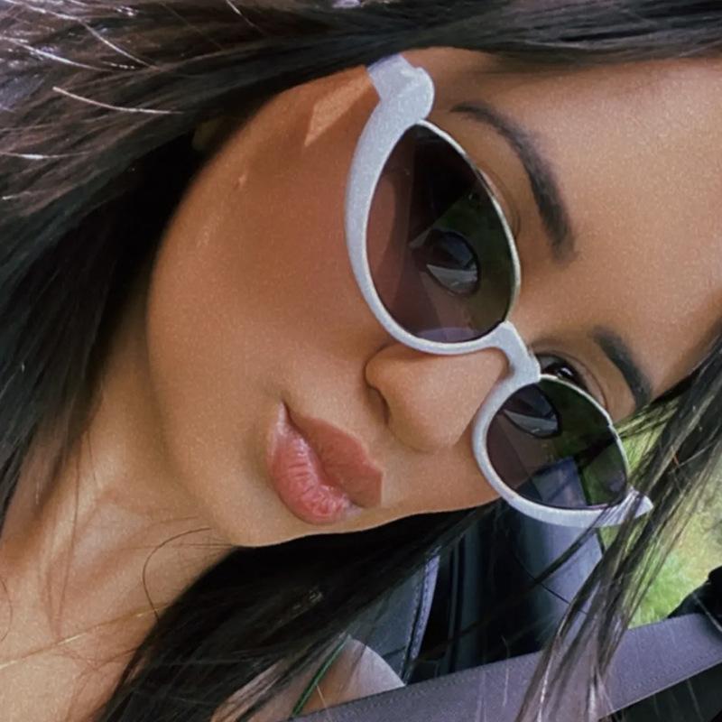 1/5pcs Fashion Cat Eye Sunglasses Women Small Oval Half Frame Design Sun Glasses Outdoor Sports Brand UV400 Lady Shades Eyewear