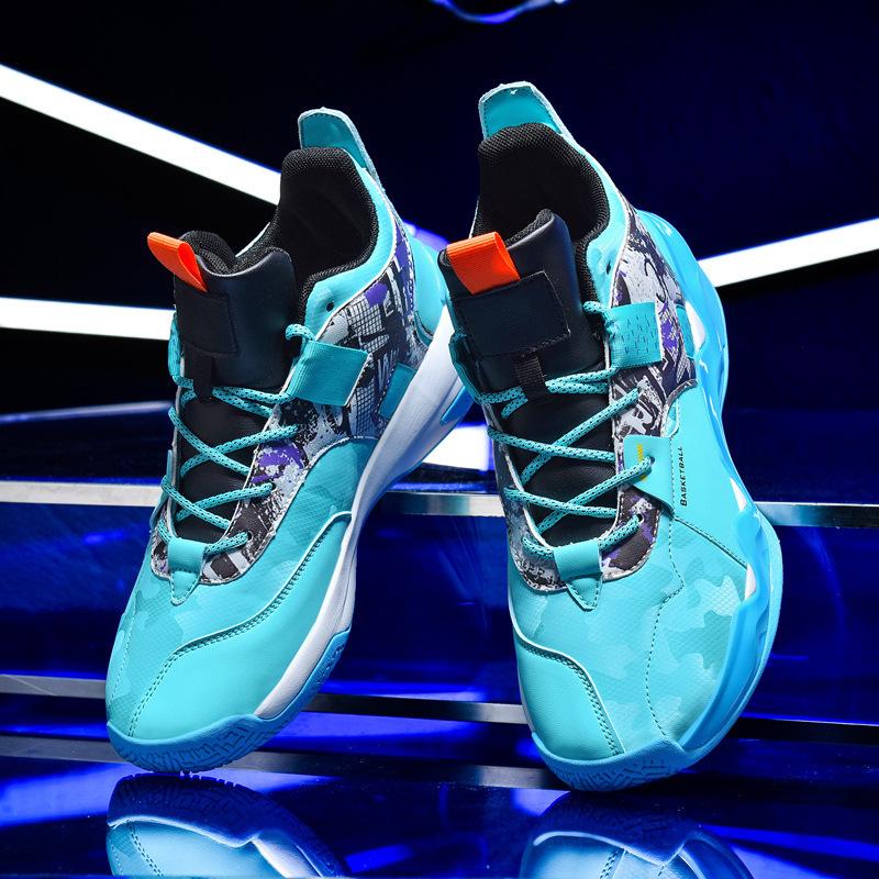 Youth basketball shoes Men's spring and autumn shock absorption and warmth Student actual combat shoes Low-top combat boots Non-slip and wear-resista