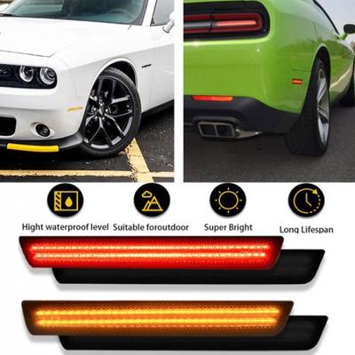 4x Für 2015- Dodge Challenger Getönte Linse Seitenleuchten Blinker LED Vorne+Hinten