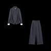 Damen gestreiftes Hemd & Weitbeinige Hosen Set
