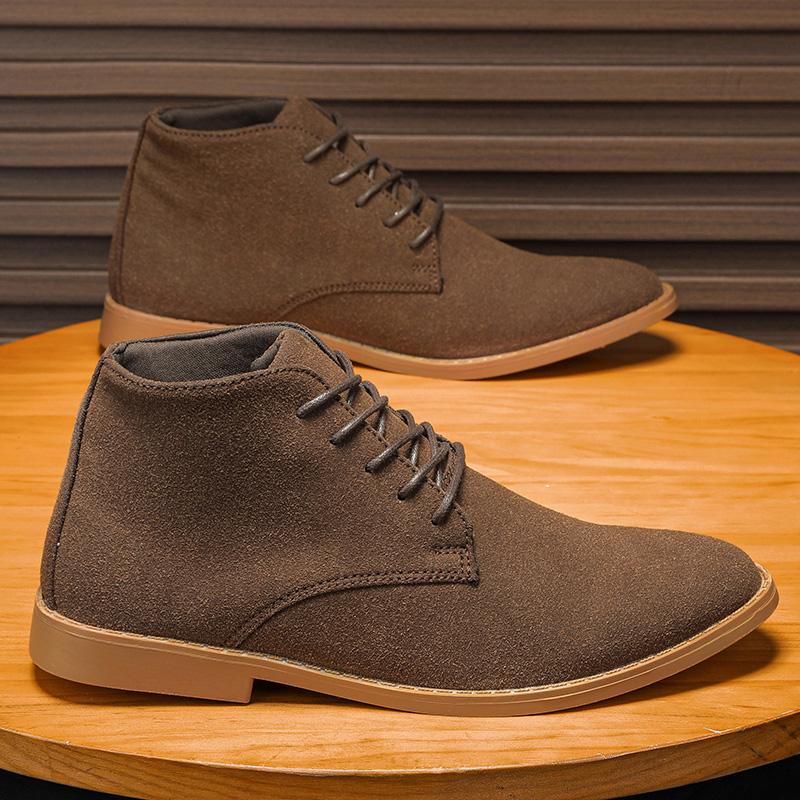 Fashion Trend Mens Autumn Spring Boots Winter High-top Leather Booty Hightcut Retro Men's Winter Walking Casual Boots