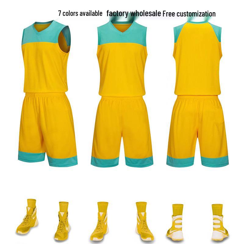 Men's Reversible Basketball Uniform Set - Printed Team Jersey & Shorts