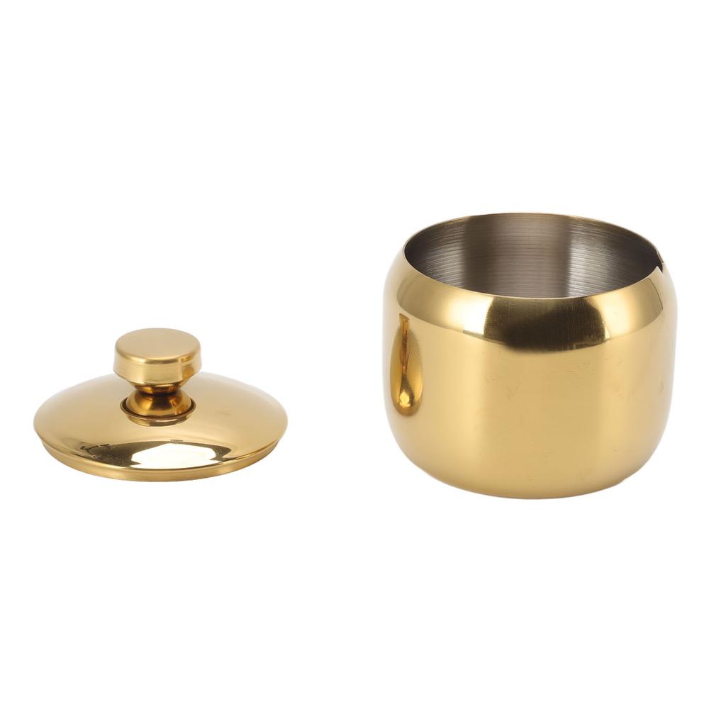 Oțel Inoxidabil Aur Condiment Asezonare Vas Recipient Borcan Depozitare Sare Zahăr Piper