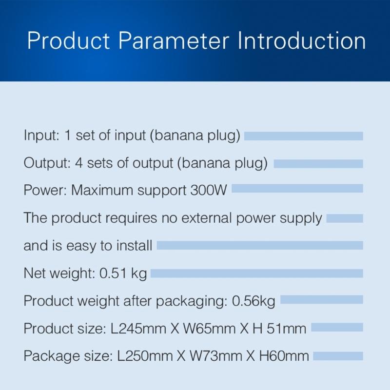 1 In 4 Out Amplifier And  Source Signal Distribution Panel Single  Input 300W Per Channel Losslessly
