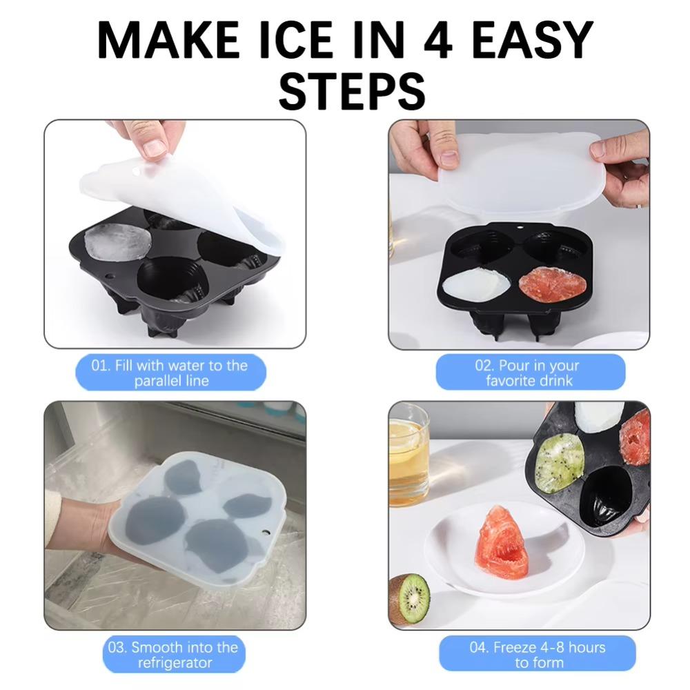 2pcs 3D Sharks Ice Cube Mold Food Grade Silicone Ice Cube Maker Kitchen Gadgets Ice Cube Tray  Pub
