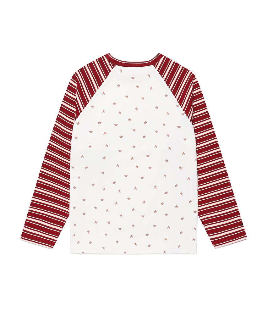 CAVISH Striped Star Raglan Ls Tee White(Cv2Gsft550A)