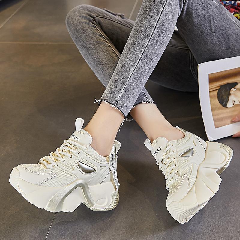 Inner Height Increase New Breathable Dad Shoes Platform Mesh Small Sports and Leisure Shoes A