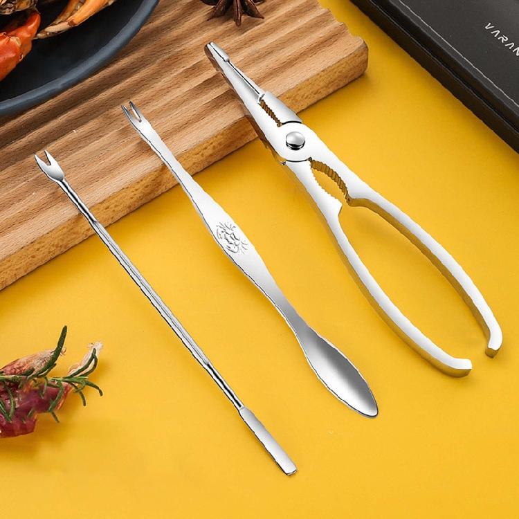 Meeresfrüchte-Werkzeugset Krabben-Garnelen-Zangen Löffel-Set Hummer-Krabben-Knacker Zubehör