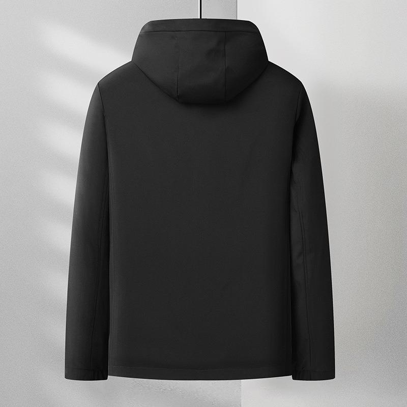 New spring and autumn old coat middle-aged men's removable hat jacket business dad casual coat