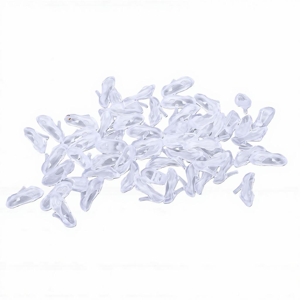 30 Pairs Mini Plastic High Heels Shoes Mini High Heels Doll Shoes for DIY Craft Dollhouse Decor Transparent