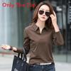 Elegant Long Sleeve Polo T Shirt For Women With Spliced Design Made Of Cotton And Spandex For Office Wear