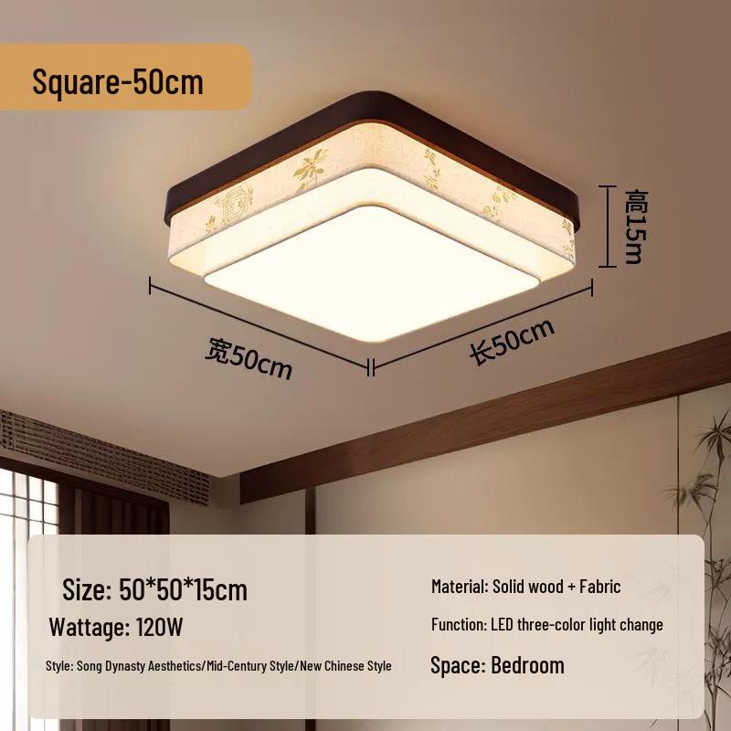 Song Dynasty Aesthetic Ceiling Light - New Chinese Style for Living Room, Bedroom & Study