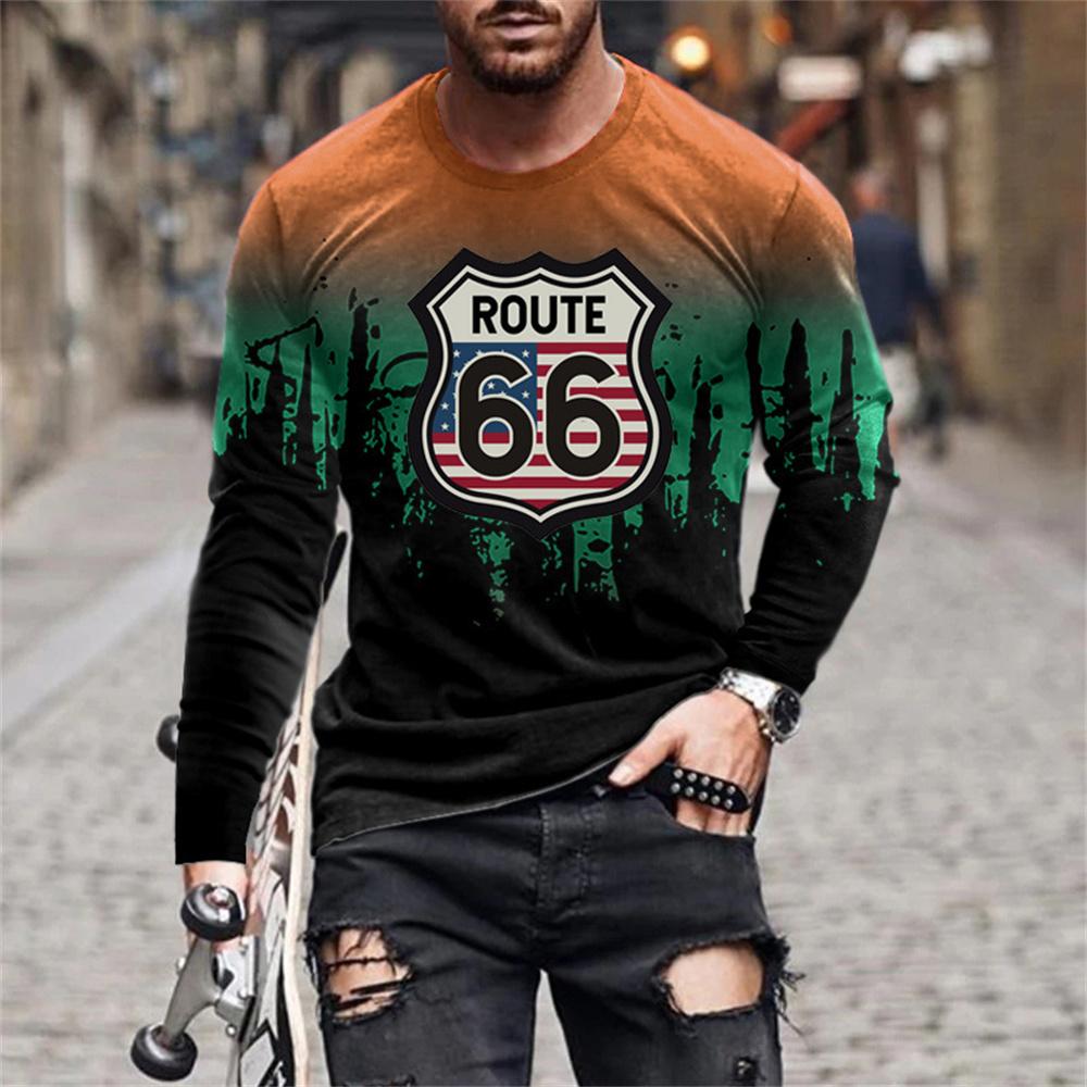 Série Retro Flame 3D tisk Letní Pánské tričko s výstřihem do O Pro volný čas Tričko s dlouhým rukávem Oversized svetr Módní trend Pánské oblečení