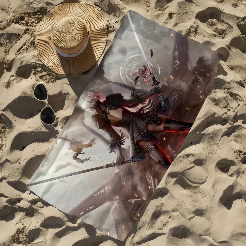 Anime Nier Automata Game 2B Towel Beach Towel Oversized Quick Dry Towel Absorbent Soft Swim BeachTowels for Men Women
