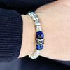 Luxury Tiger Stone Stainless Steel Beads Skull Charm Man Bracelet Handmade Jewelry Men Gift