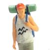 1/64 Figure Doll Backpacker Handpainted Resin Mini Travelers Figurines for Fairy Garden Accessory