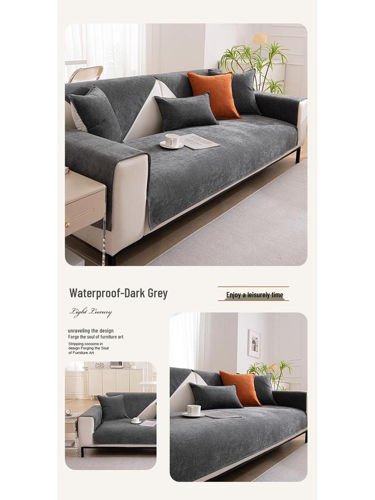 Wasserdichter Kratzfester Sofakissenbezug - Universell Rutschfest Einfarbig für Alle Jahreszeiten, Haustierfreundlich