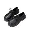 Thick-soled Spring New Low-top Single Women's Shoes Large-size Thick-soled Retro Small Leather Shoes