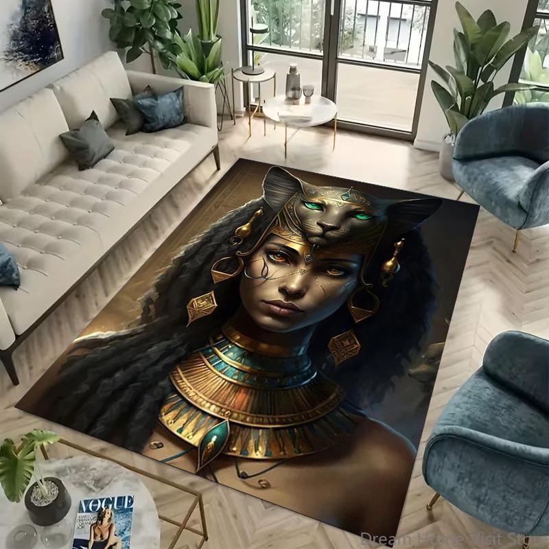 15 Size Ancient Cat Goddess Pattern Area Rug Carpet Bedroom Living Room Carpet Kitchen Floor Mat Home Decor Non-Slip Floor Mat
