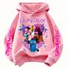 Demon Hunter Print Girl's Hooded Streetwear Autumn Cute Anime Pullover Kids Y2K Kawaii Long Sleeved Clothes