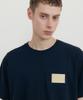 SSIN AND LEE Essential Lemon Leather T-Shirt Navy