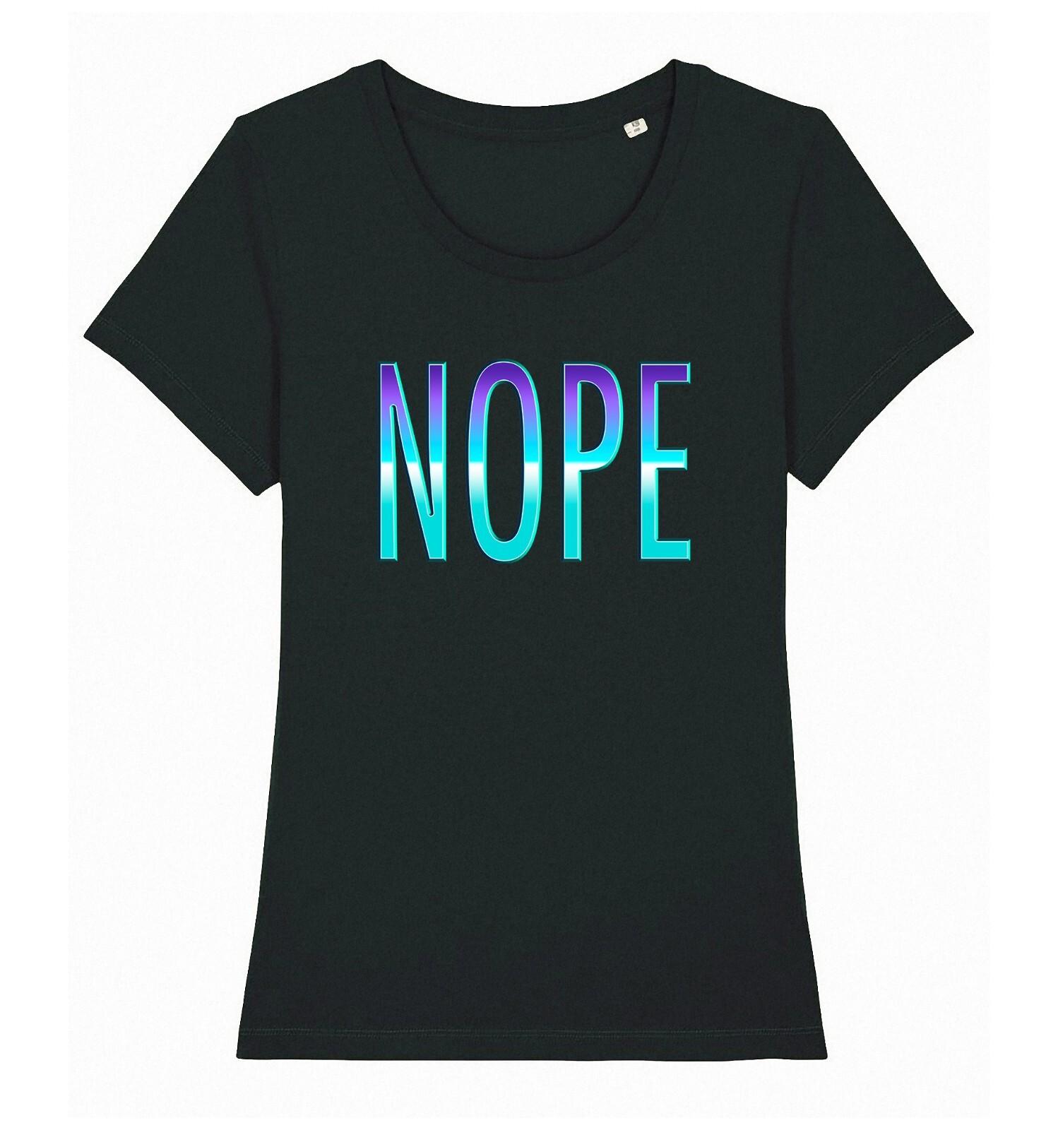 NOPE Womens T-Shirt Mens Womens Tees Top Neon Funny Sarcasm Humour Slogan L