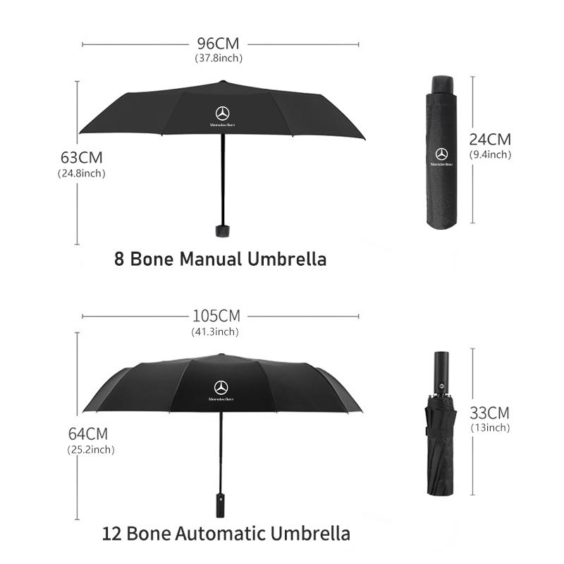 12 Bone Car Logo Folding Windproof Sunshade Automatic Umbrella For Mercedes Benz W202 W212 W126 W140 W168 W177 CLS GLE GLC GLS BGHKM1