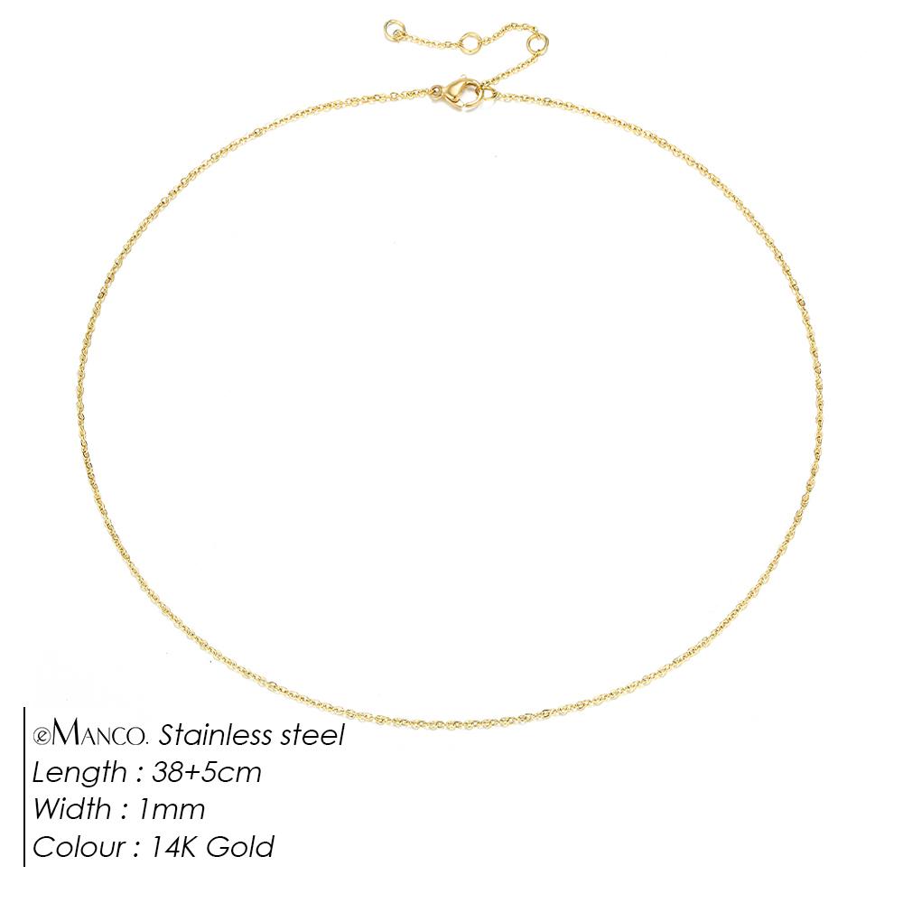 eManco Classic Fine Chain Necklace Stainless Steel Adjustable Women's Accessories Wholesale