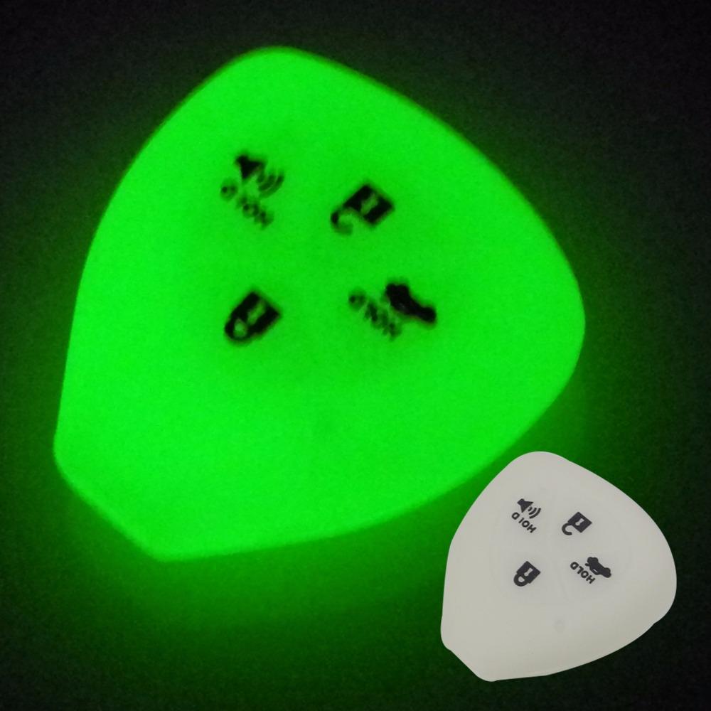 Jingyuqin Remote 4 Btn Silicone Key Cover Case For Toyota Corolla Hilux Vitz Rav4 Aqua Camry Highlander Land Cruiser Pardo Prius