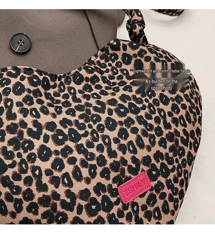 Chic Leopard Print Crossbody Bag - Spring Style, Versatile Women's Handbag for Students, Retro Casual Single Shoulder Bag.