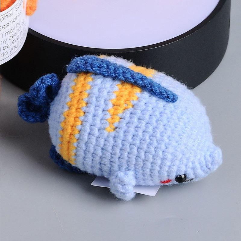 New Positive Energy Goose Hug Pocket Mini Handmade Plush Wool Knitting Doll with Card Funny Christams Gift Home Room Decoration