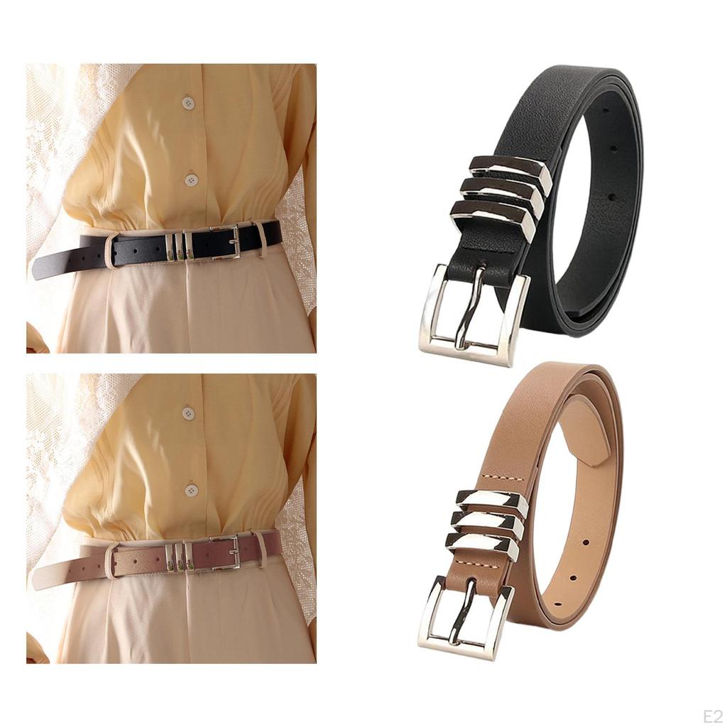 Casual Waist Belt PU Leather Decorative Pin Buckle Adjustable Waistband Western Cowgirl Jeans Women