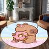 1pc Capybara Carpet, Round Rug, Comfortable, Suitable for Entryways, Living Rooms, Office, And Bedrooms, Christmas Decoration