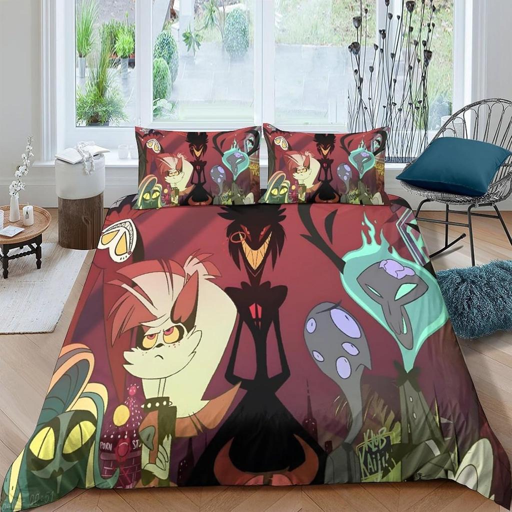 Charlie Bedding Set Hazbin Hotel Duvet Cover Pillowcase for Boys Bedroom Single Twin Full Queen King Size Gift