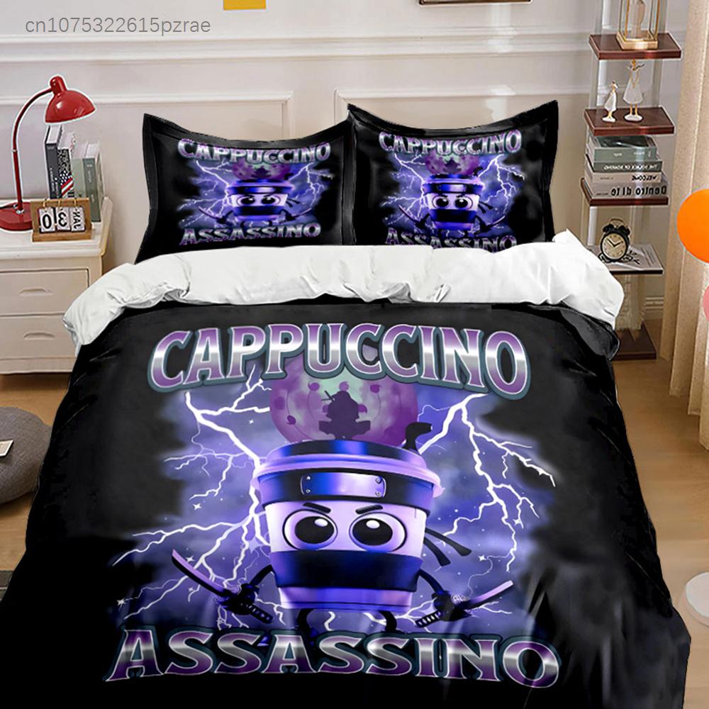 "Cappuccino Ninja Decor Set" Multiple Sizes kid's And adults' Bedroom Exquisite 3PC Bedding set, Gift