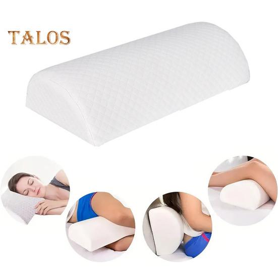 Almohada de media luna para piernas, espalda y rodillas, almohada de espuma viscoelástica debajo de las rodillas con funda lavable a máquina para mayor comodidad en los tobillos y los pies.