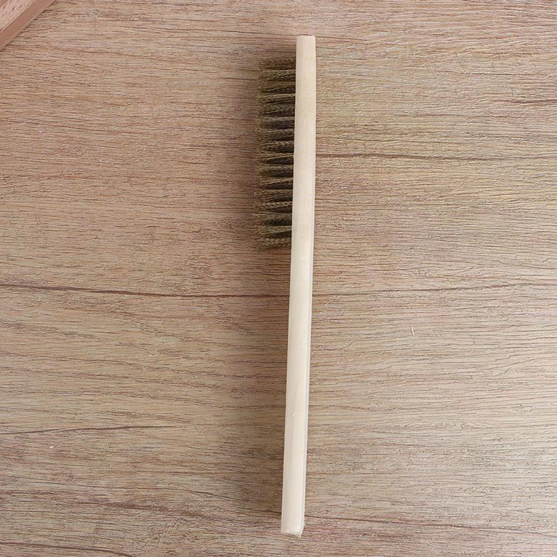 2/5/10Pcs Wood Handle Brass Wire Brush - 6x16 Row Brushes for Industrial Device Surface Inner Polishing Grinding Cleaning