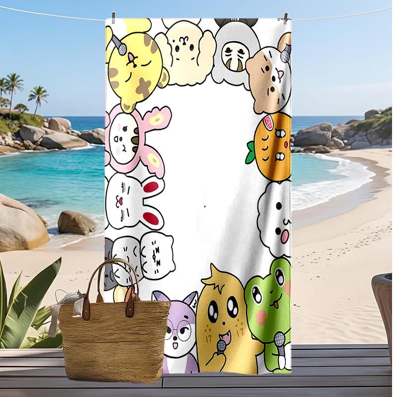 MINITEEN Printed Quick Dry Beach Towel Super Absorbent Soft Lightweight Bath Towel for Pool Summer Travel