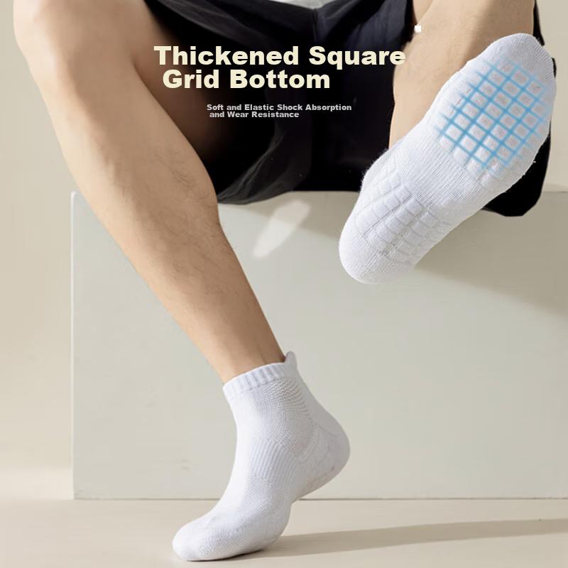 Marathon Socks, Running 5 Pairs, Spring And Summer Sports, Terry Bottom, Shock-Absorbing, Non-Slip, Sweat-Absorbing Boat Socks, Foot Short